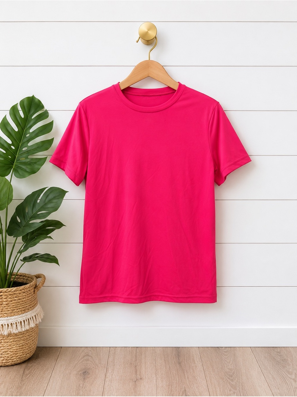 🌴Hot Pink Youth T-Shirt | Size Large | Bright Summer Tee | Unbranded